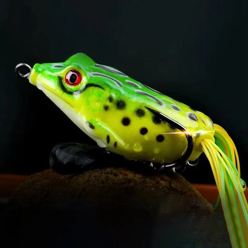 1 Pc Frog Fishing LurePropeller Legs Silicone Soft Baits Soft Bait with Hooks Artificial Topwater Ray Frog Fishing Lure