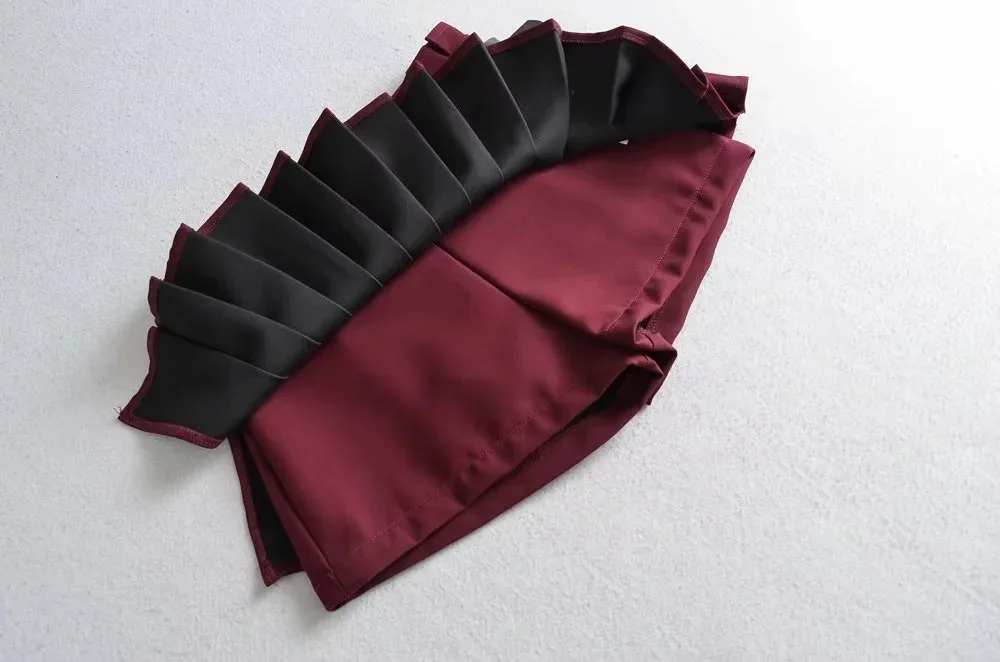 Low Waist Slim Mini Pleated Skirt For Women 2025 Summer Casual Black Belt Skirts Babes Fashionable Solid Une Jupe Ligne