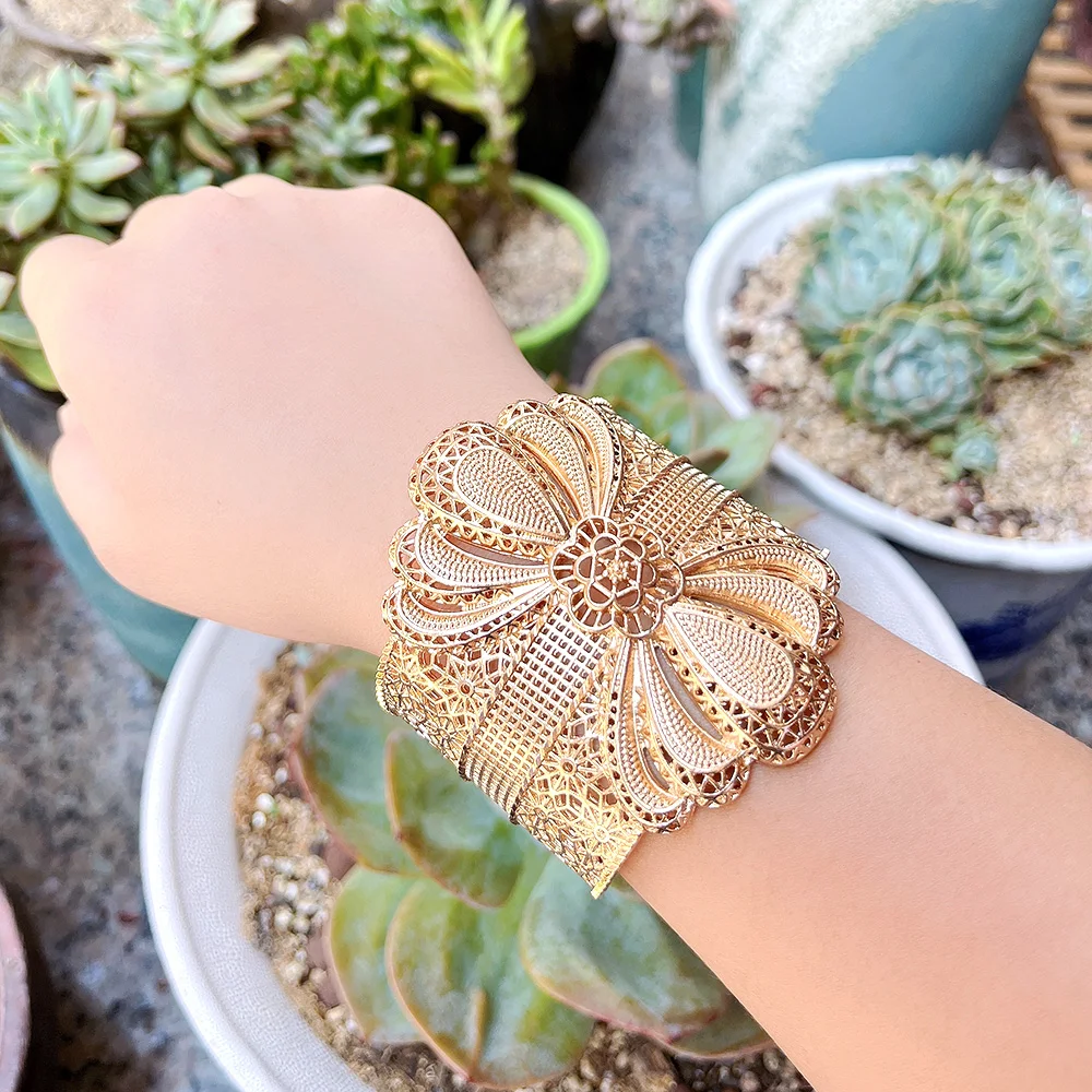 Sunspicems Vintage Algeria Morocco Bangle Cuff Bracelet For Women