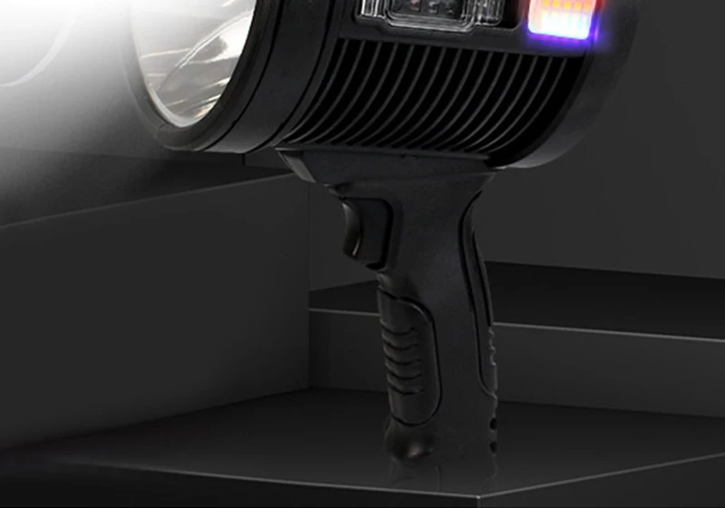 Description Picture 6 of item1Pc High Power Rechargeable Led Flashlight Searchlight Powerful Torch Spotlight Portable Lighting With 8000mAh Lithium Battery