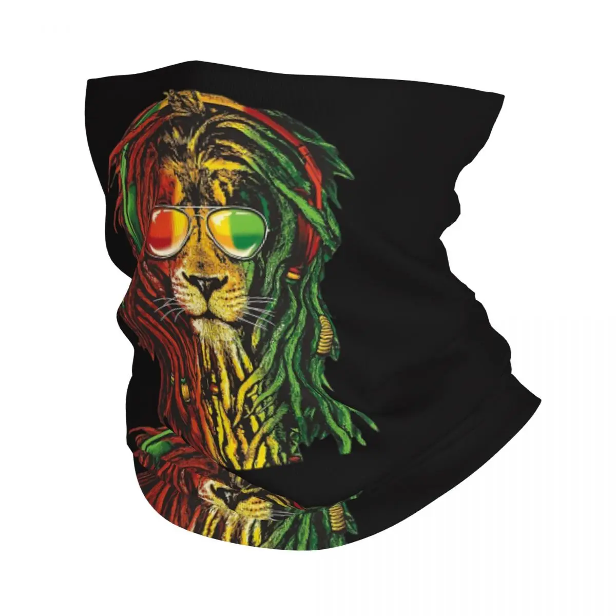 

Cool Rasta Lion Bandana Neck Gaiter Printed Reggae Dreadlock Rastafari Balaclavas Face Mask Outdoor Sports Adult Breathable
