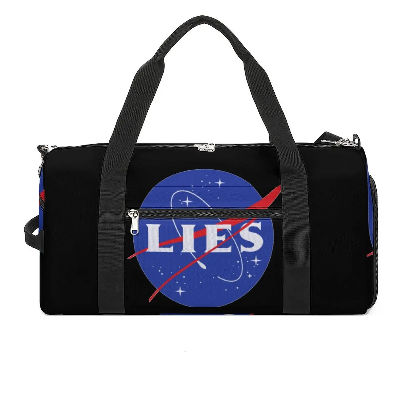 

Gym Bag N-NASA LIES Sports Bag with Shoes Classic Print Couple Weekend Custom Handbag Colorful Training Fitness Bag