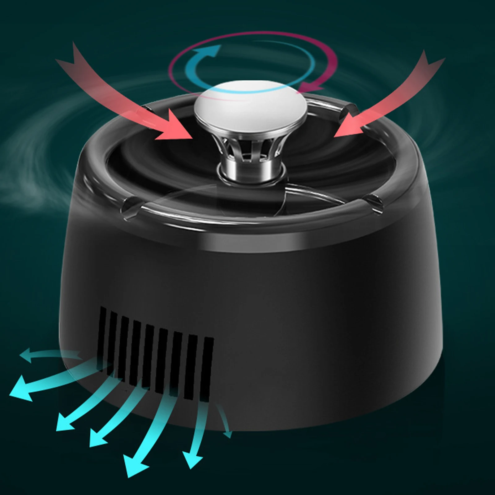 Smart Ashtray USB Rechargeable Battery Powerful Motor Modern Design for Home Office Restaurant Use Gift
