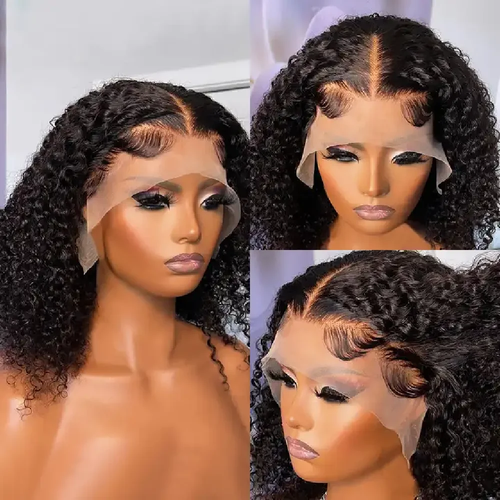 

Cheap Kinky Curly Short Bob Wigs Brazilian Human Hair Lace Front Wigs For Black Women 13*4 Hd Lace Frontal Wigs Human Hair