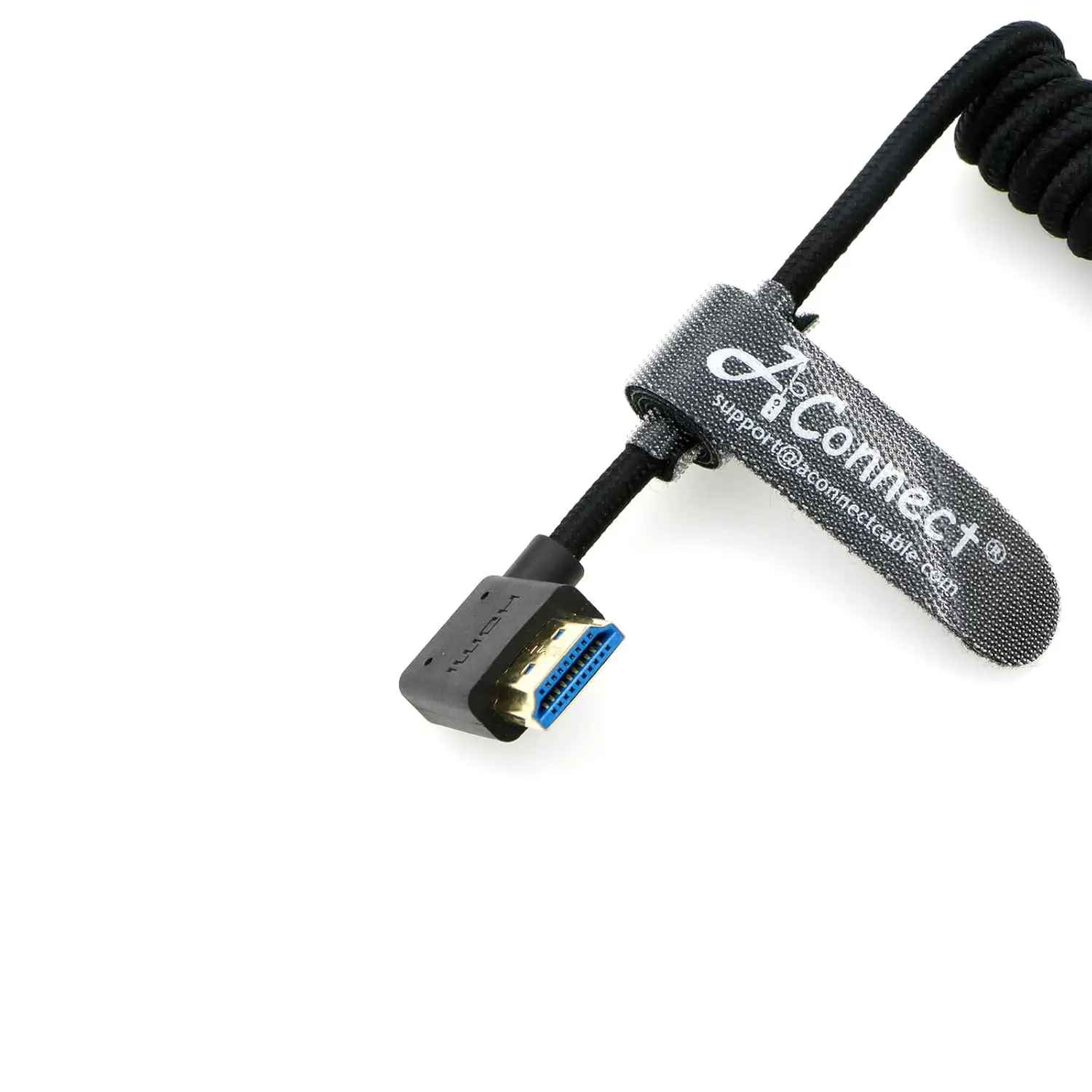 8K 코일형 HDMI 2.1 케이블 8K@60Hz 4K@120Hz 48Gbps 초고속 브레이드형 1218인치 Atomos Ninja VPortkeys BM5 좌측 각도용