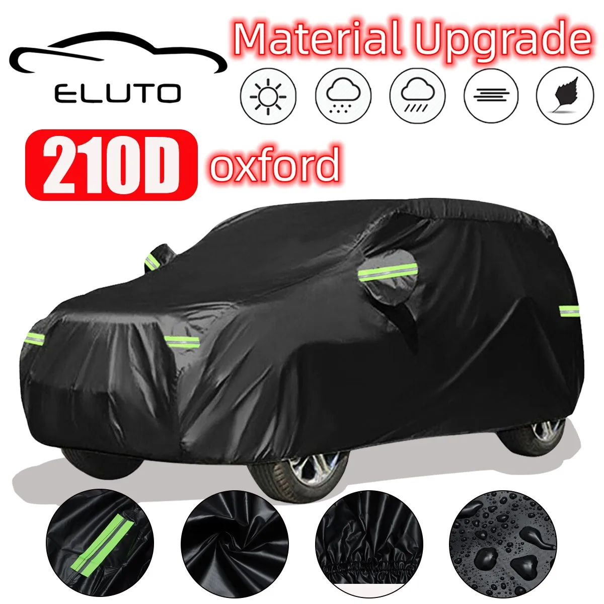 Universal 210D SUV Covers Size M/L/XL/XXL Indoor Outdoor Full Auot Cover Sun UV Snow Dust Resistant Protection Cover