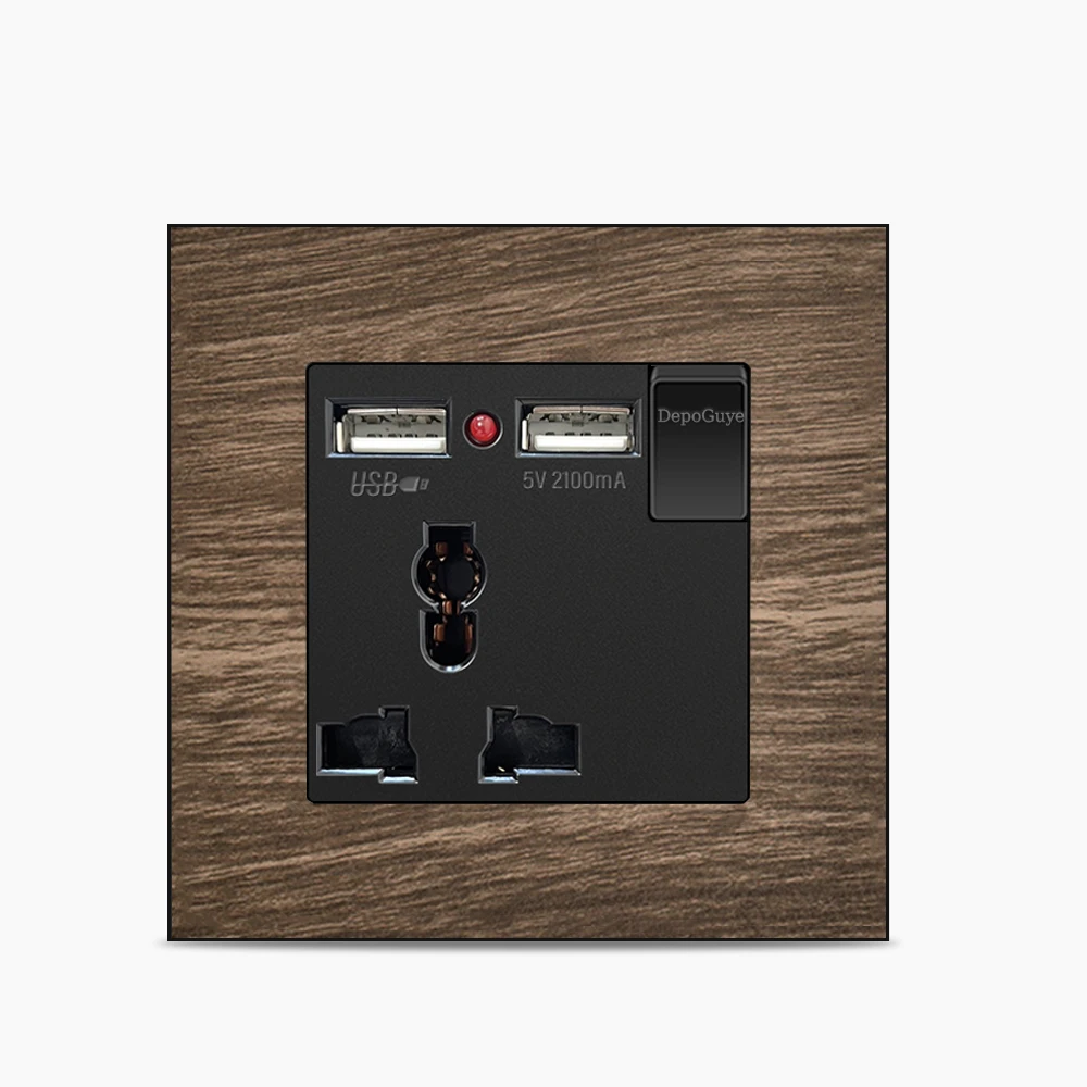 1Gang 3Pin-AA-Wood