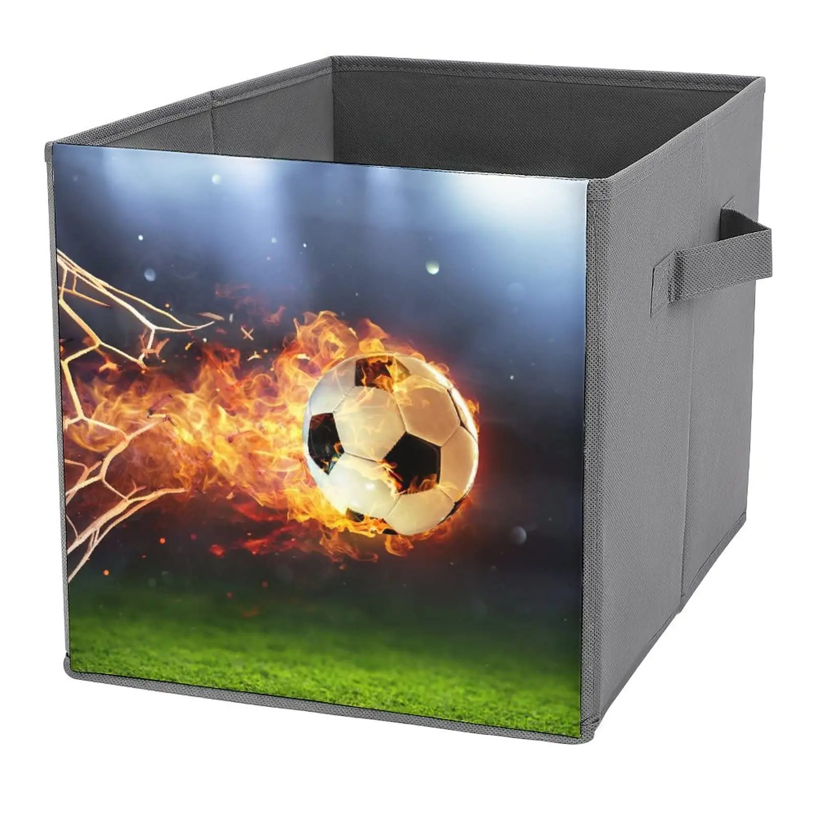 

Flame Soccer Кубы для хранения с ручками складные планер-корзины для полки для шкафа дома спальни гостиной