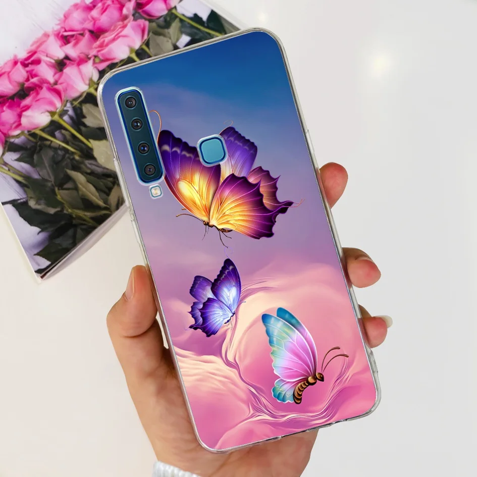 Floral Clear Soft TPU Silicone Phone Case - Elegant Protective Cover for Samsung Galaxy A9 2018