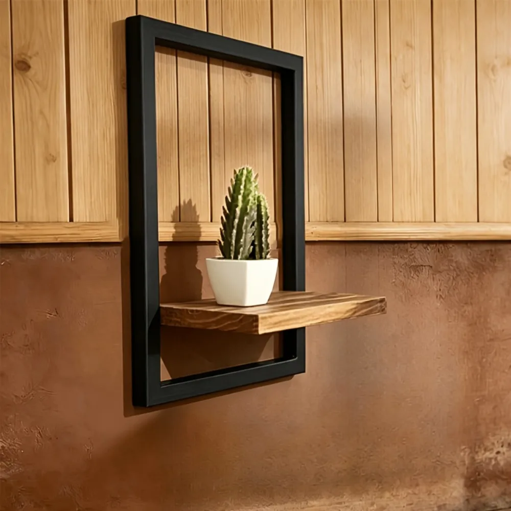 Ensemble de cadres muraux vintage en bois, noir et marron, pour photos carrées, support d'affichage, album de fleurs, pour salon, chambre, salle de bain