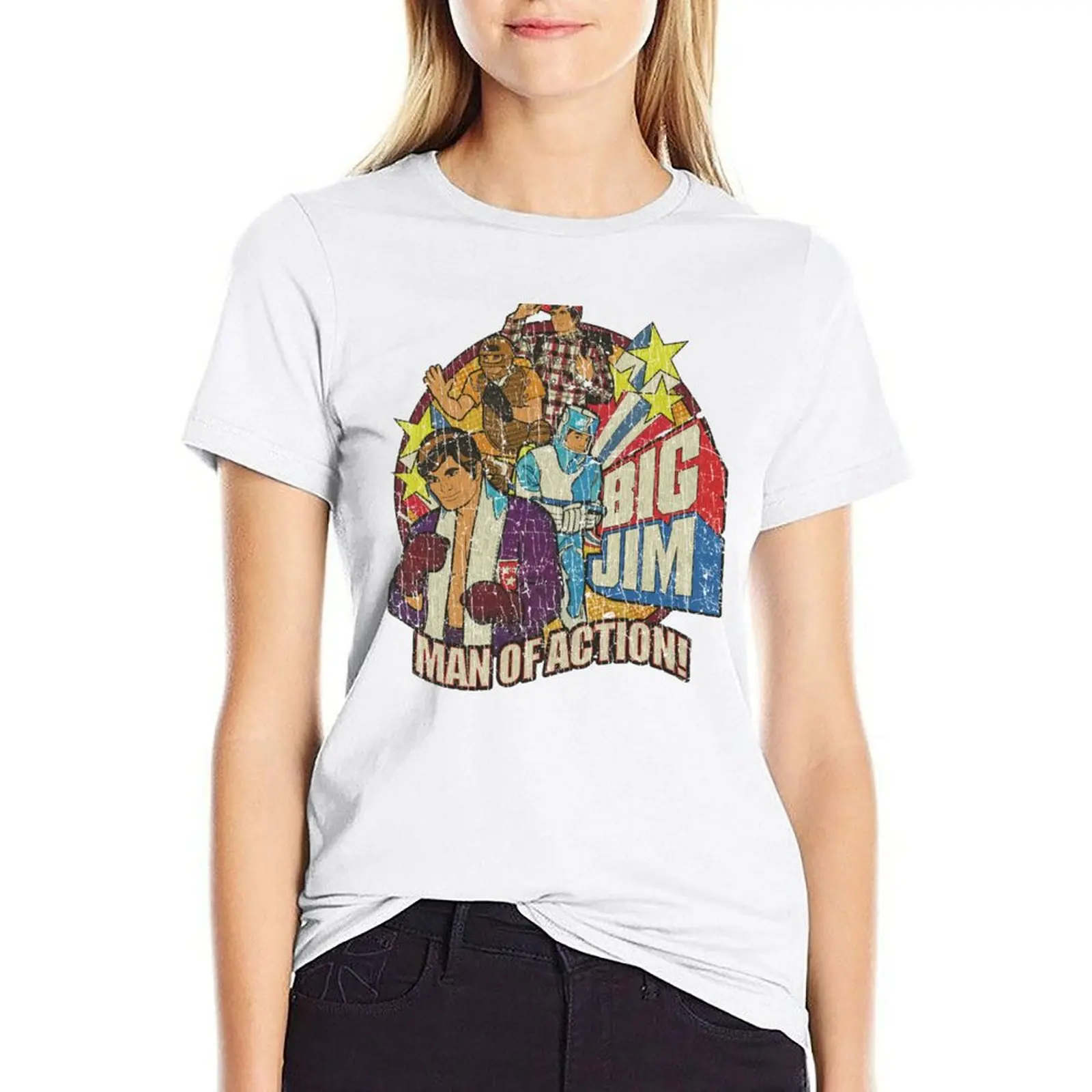 Big Jim Man Of Action 1972 T-Shirt Oversize Cute Clothes T-Shirt Dress For Women Long