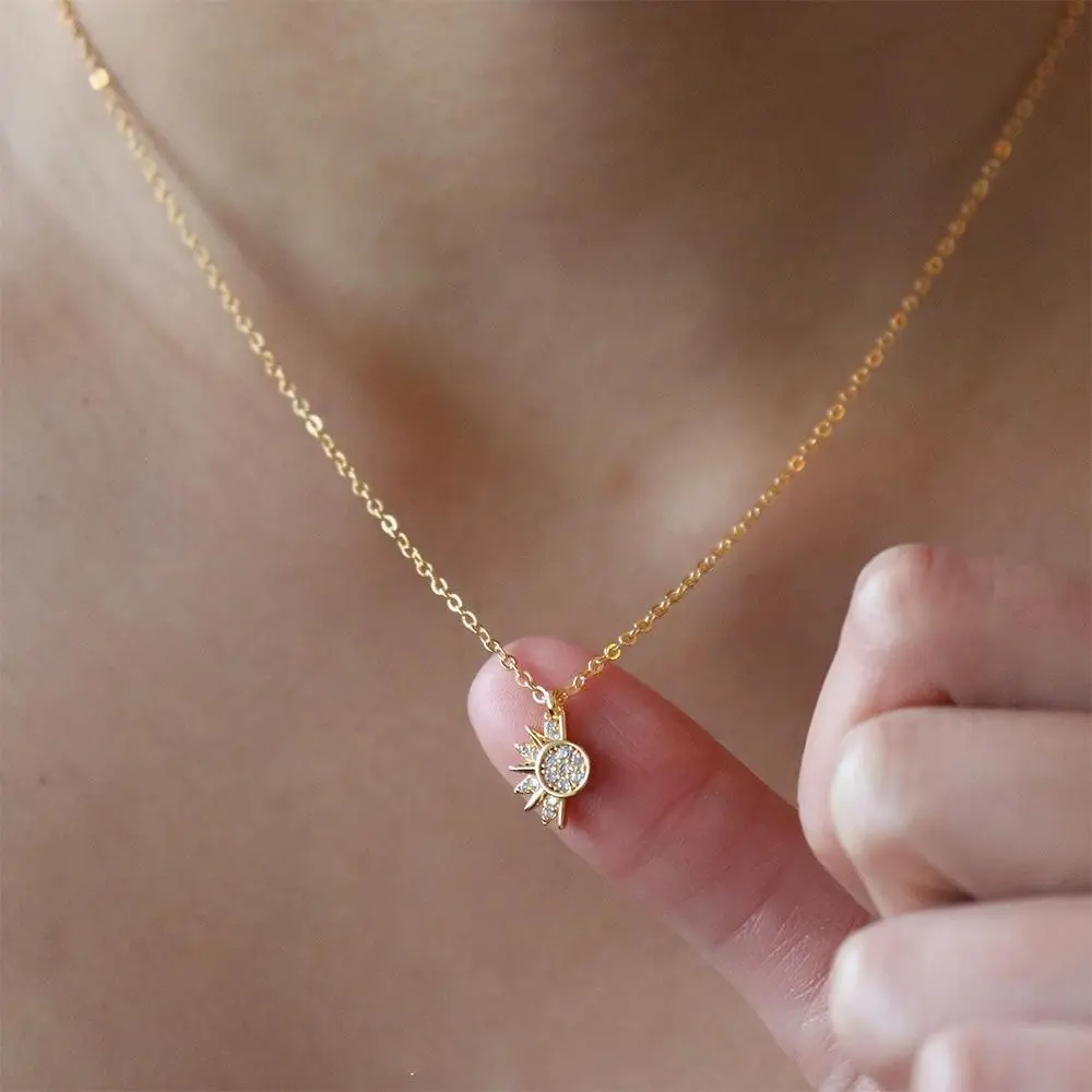 Sun and Moon Magnetic Necklace Sun Moon Sunshine and Moonlight Necklace Gold Sun Valentine's Day Couple Jewelry