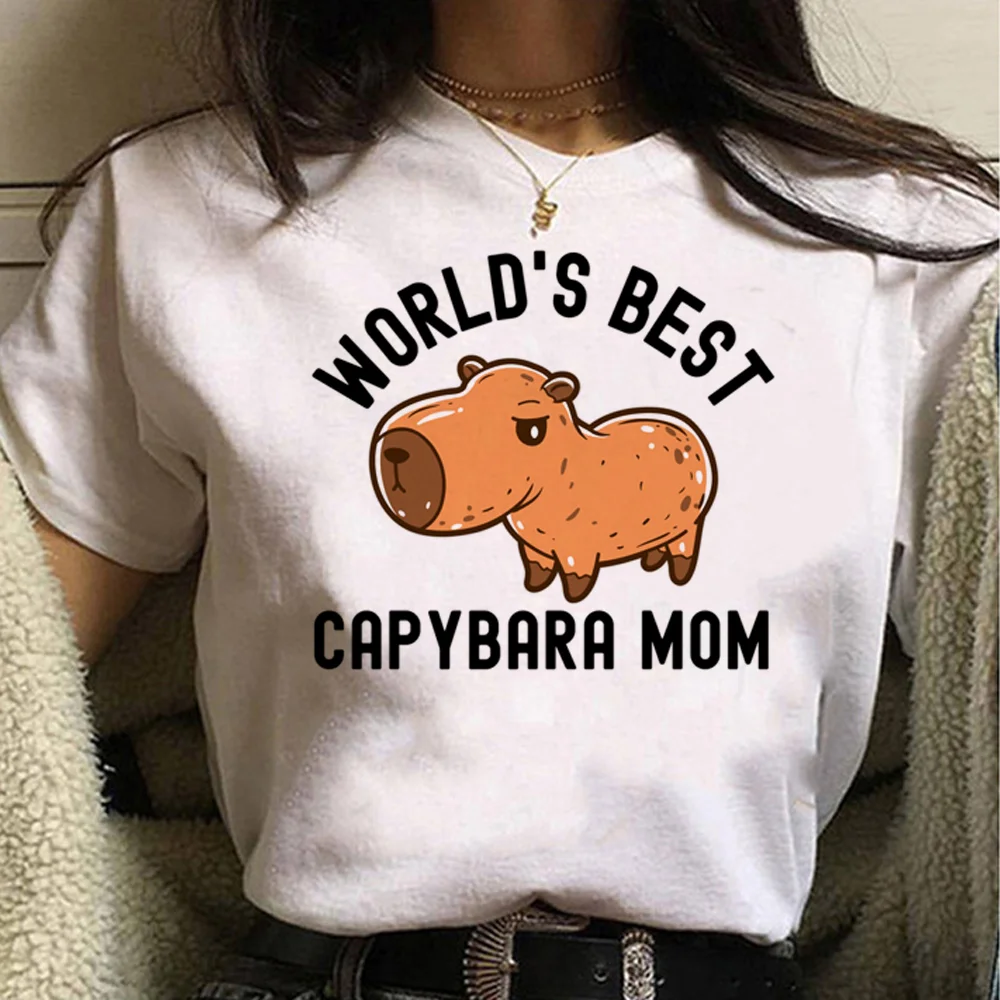 

Capybara t-shirts women designer Y2K top girl designer Japanese harajuku clothing