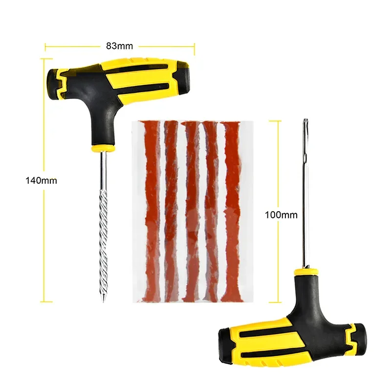 Car Tire Repair Tools Kit Rubber Strips Tubeless Tyre Puncture Studding Plug Set Truck Motorcycle Car Accessories