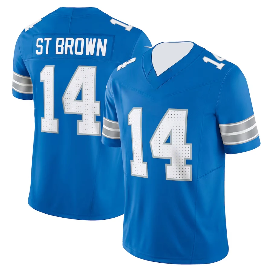 American Football Sports Jersey Men Women Loose Oversized T-Shirt Detroit Lions No.16/14 Training Breathable Quick Drying