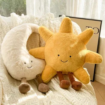 Smiley Face, Moon and Sun Soft Pillow 1
