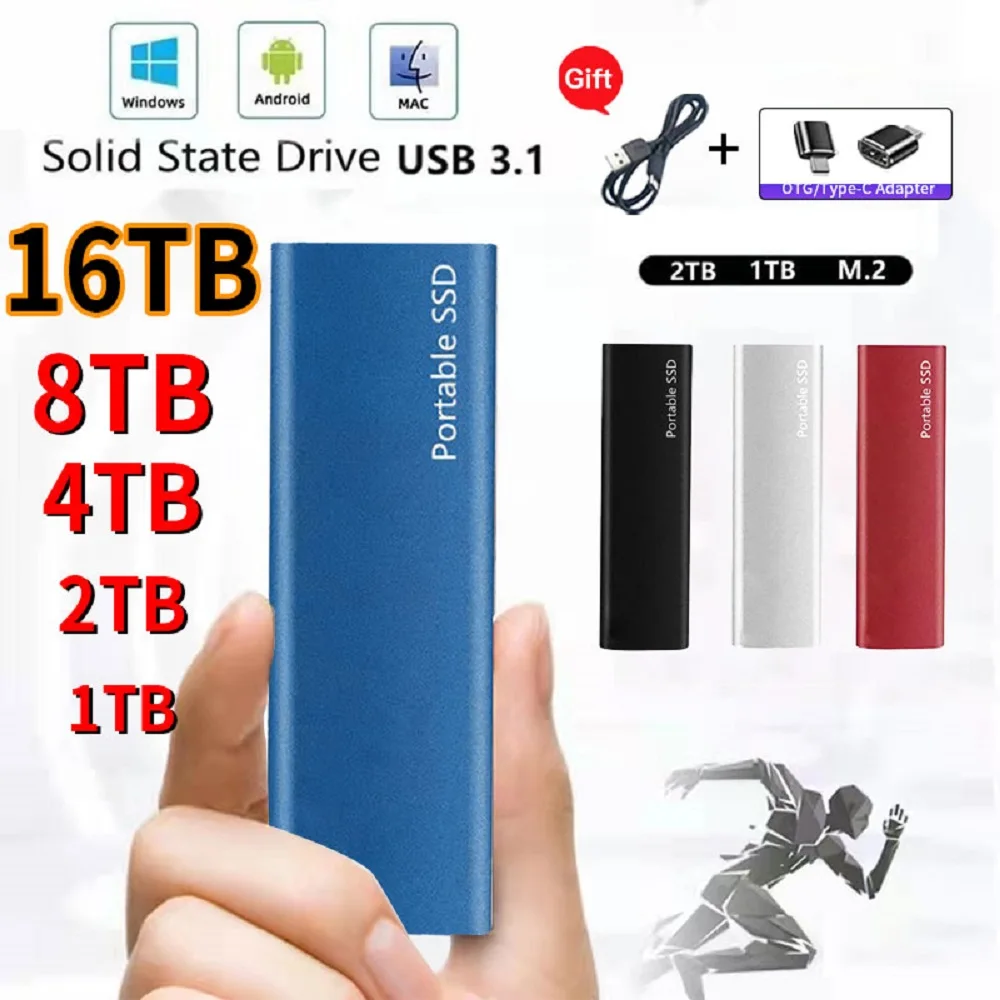 Disque dur externe,RED2TBDisque SSD portable haute vitesse pour ordinateur portable, disques