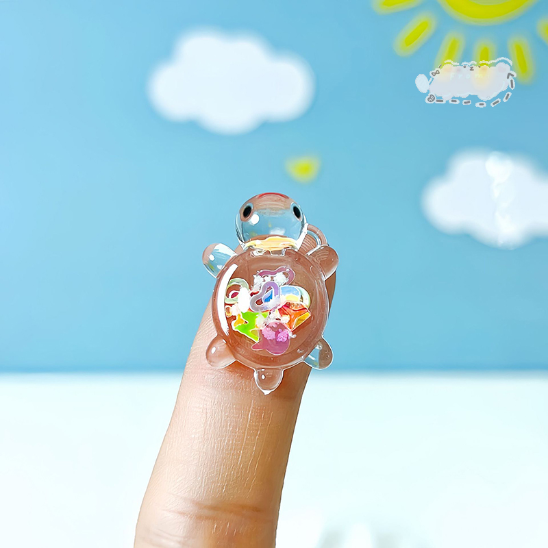 Mini Luminous Glitter Turtle for Garden Fish Tank Miniatures Ornaments Home Decoration Landscaping Crafts Small Glowing Turtle