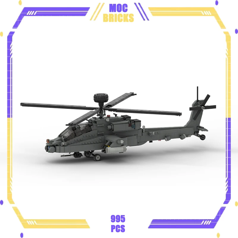 

Конструктор Военная серия Moc, конструктор Боинг Апачи-64, вертолет Апачи, технология, конструктор «сделай сам», самолет, игрушки для детей