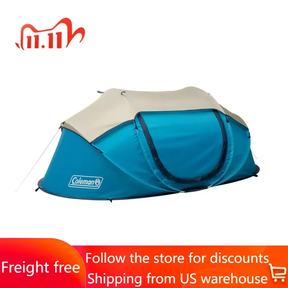 

Pop-Up 2-Person Camp Tent Camping Tent Travel Freight Free Nature Hike Tents Outdoor Camping Supplies Shelters Hiking Sports