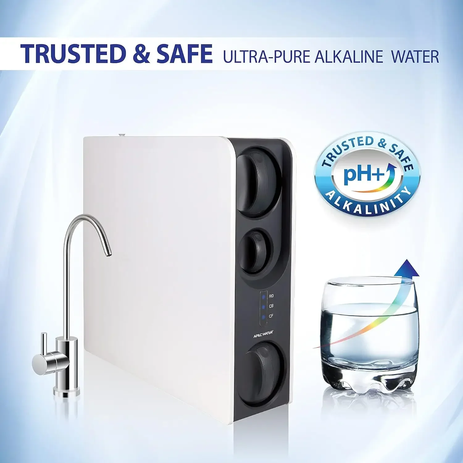 ROTL-600-PH Tankless Reverse Osmosis System 3-Stage Water Filter System W/ PH+, Pure Alkaline Water Filter, Replacement Reminder