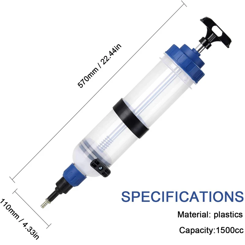 Car Engine Oil Fluid Pump Efficient Vacuum Manual Inhalation Syringe Style Engine Coolant Transfer 500cc/1500cc