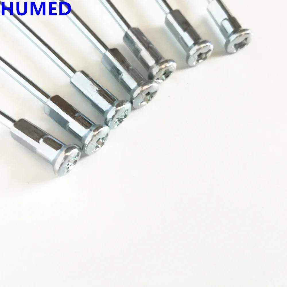 Material 45# Steel Nipples For Diameter 3.18-3.2mm Length 19mm 10G E-bike Spokes Sliver Color Spoke Caps For Motocycle rims