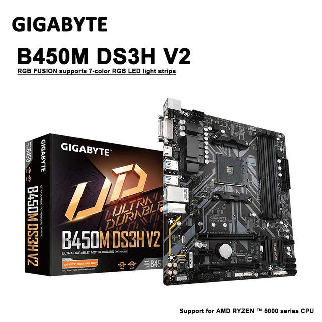 Gigabyte Ga B450m Ds3h New B450 Ddr4 128g Usb 3.1 M.2 Micro Atx Can Support  Amd Ryzen R3 R5 R7 R9 Desktop Cpu Socket Am4 - Motherboards - AliExpress