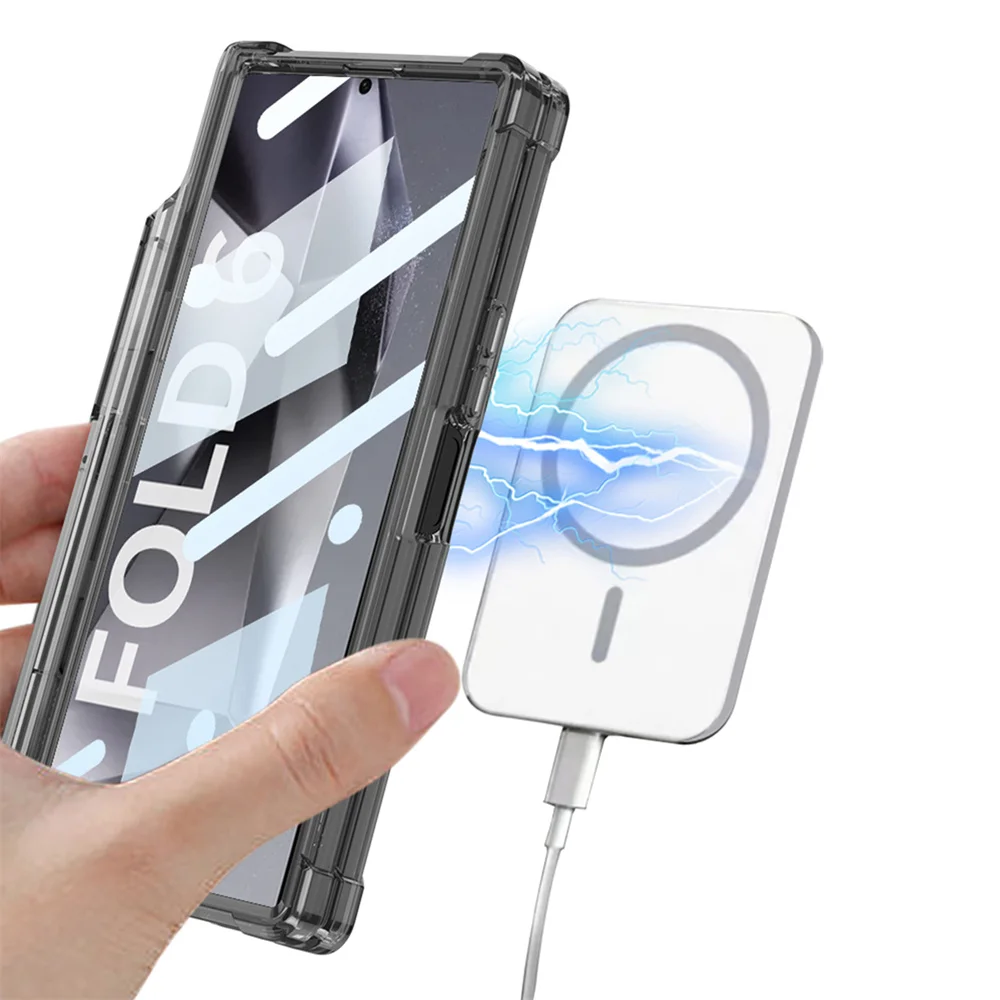 Transparent MagSafe Case with Airbag Hinge Protection and S Pen Holder