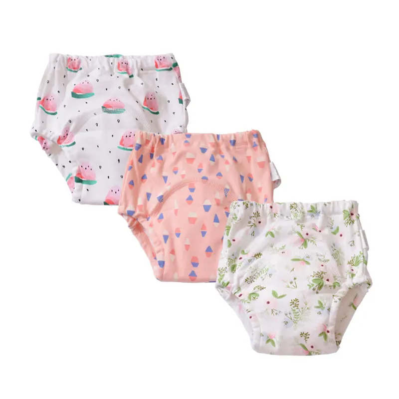 

3 pcs Reusable Baby Toilet Potty Training Pants Cloth Diaper Nappies Infant Cute Underwear Waterproof Training Diapers