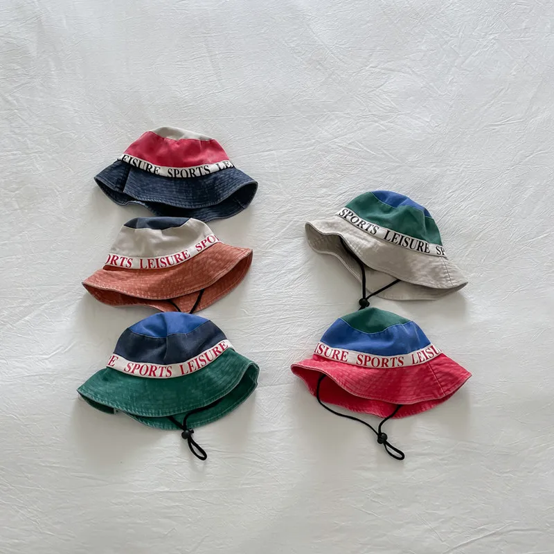 

48-52cm Japanese children color matching fisherman hat Autumn 2023 Children hiking Sun hat basin hat Boys and girls Bucket hat