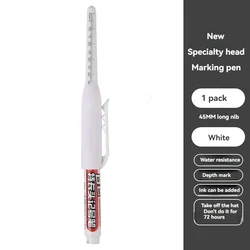 Waterproof Deep Hole Marker Pens with Long Nib Head - Multi - Purpose Ink for Woodworking and Hand Tools (1pcs white pen)