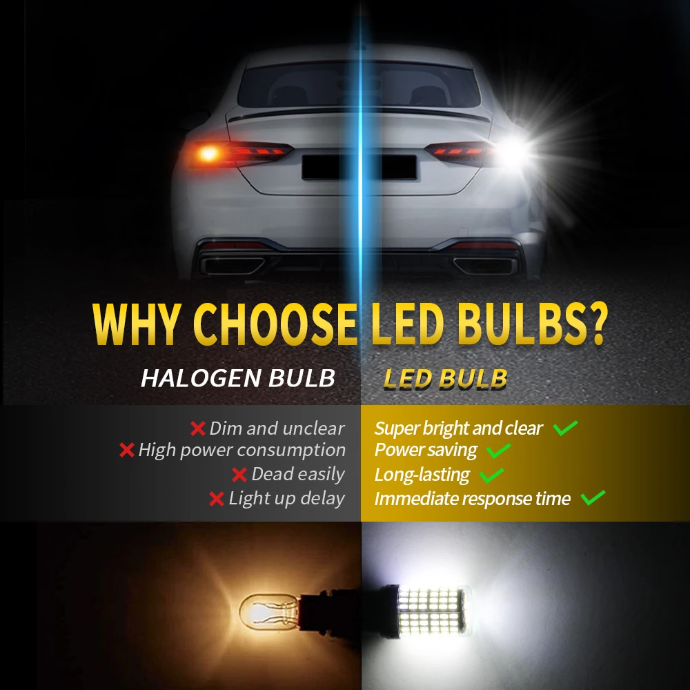 LED Car Light Oprah 2pcs High Power 1156 BA15S P21W BAU15S PY21W 1157 P21/5W 7440 W21W Canbus 3014SMD Signal Lamp Brake Bulb 12V