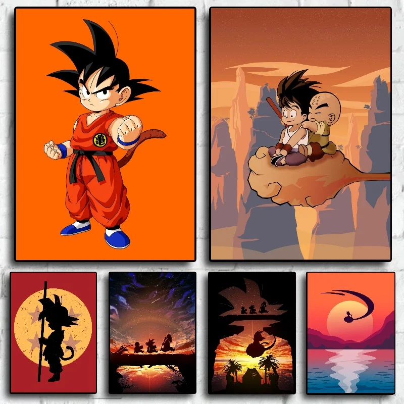 Leinwand Anime Dragon Ball Goku SSJ God SSJ Wandbilder-Hochwertiger