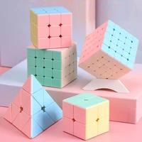 Mo Yu Macaroon 2x2 3x3 4x4 5x5 Pyraminxed Magic Cube Toy Set Cube Pack Macaroon Stickerless Neo Professional Puzzle Toy For Kids 1