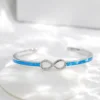 SZ016 New Arrivals Women's Infinite Symbol Bangles Blue Opal Open Bangles 4