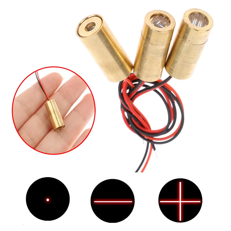 Laser Head 650nm 9mm 3V 50mW Laser Cross Diode Module Red Copper Head Line / Point / Cross Diode 1PC laser module laser machine spare parts