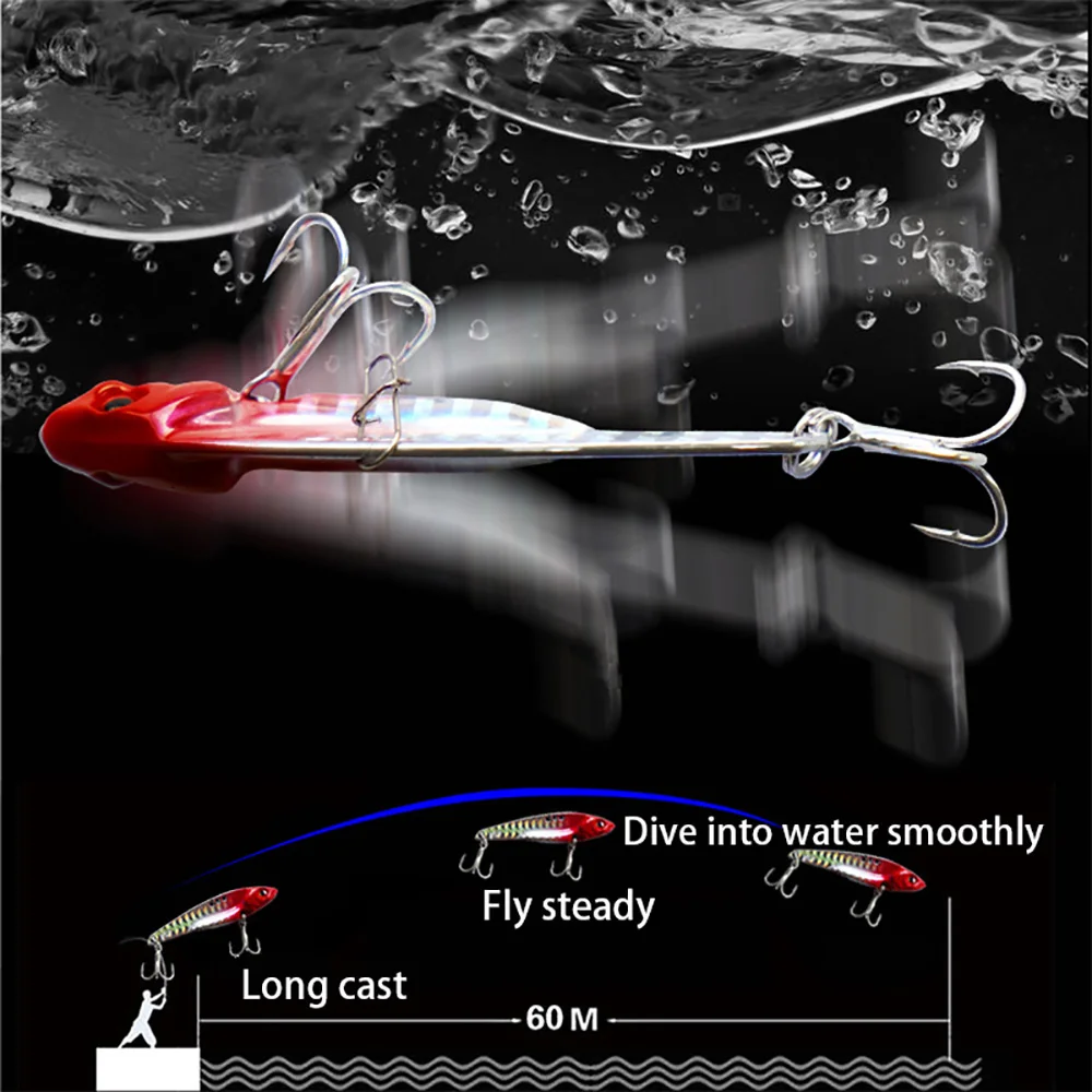Spinner Löffel Metall Jig Köder 7,5g 10g 16g 20g VIB Sinking Blade Spinning Drillinge Spinnerbait pesca Tackle Meer Angeln Köder – Detail 6