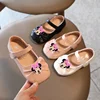Disney Mickey Mouse Girls Leather Shoes Spring Autumn Children Princess Shoes Flat Heel Children Single Shoes Minnie Sandals 4