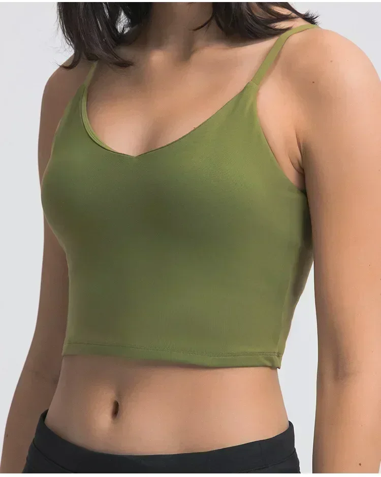 Lemon Sweetheart Light Support Spaghetti Strap Sport Bra Padded Backless Sweat-wicking Feels Weightless Yoga Built in Bra Top