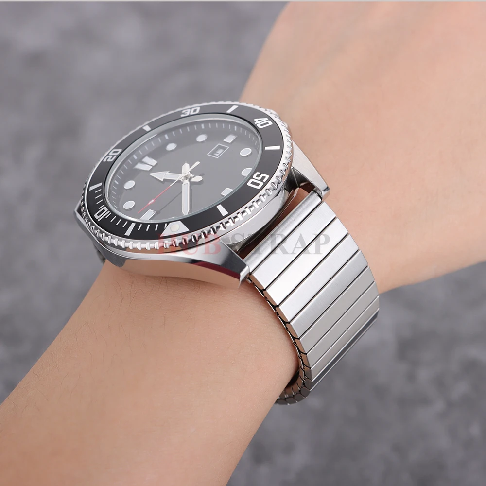 Versatile Metal Elastic Stretch Wristband in Stainless Steel