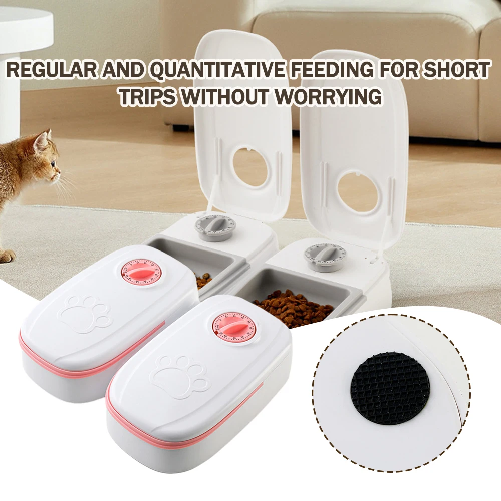 

Cat Dog Feeder With Single/Double Bowl Large Auto Dog Food Dispenser For Kittens Puppy