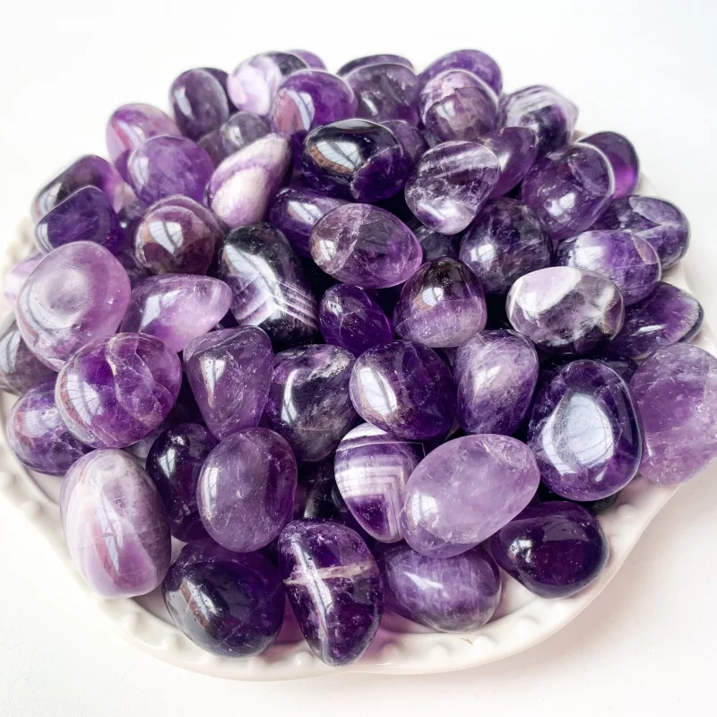 1.73Oz Amethyst Polished Stones Ideal for Aquarium Decor Jewelry Making & Diy Projects
