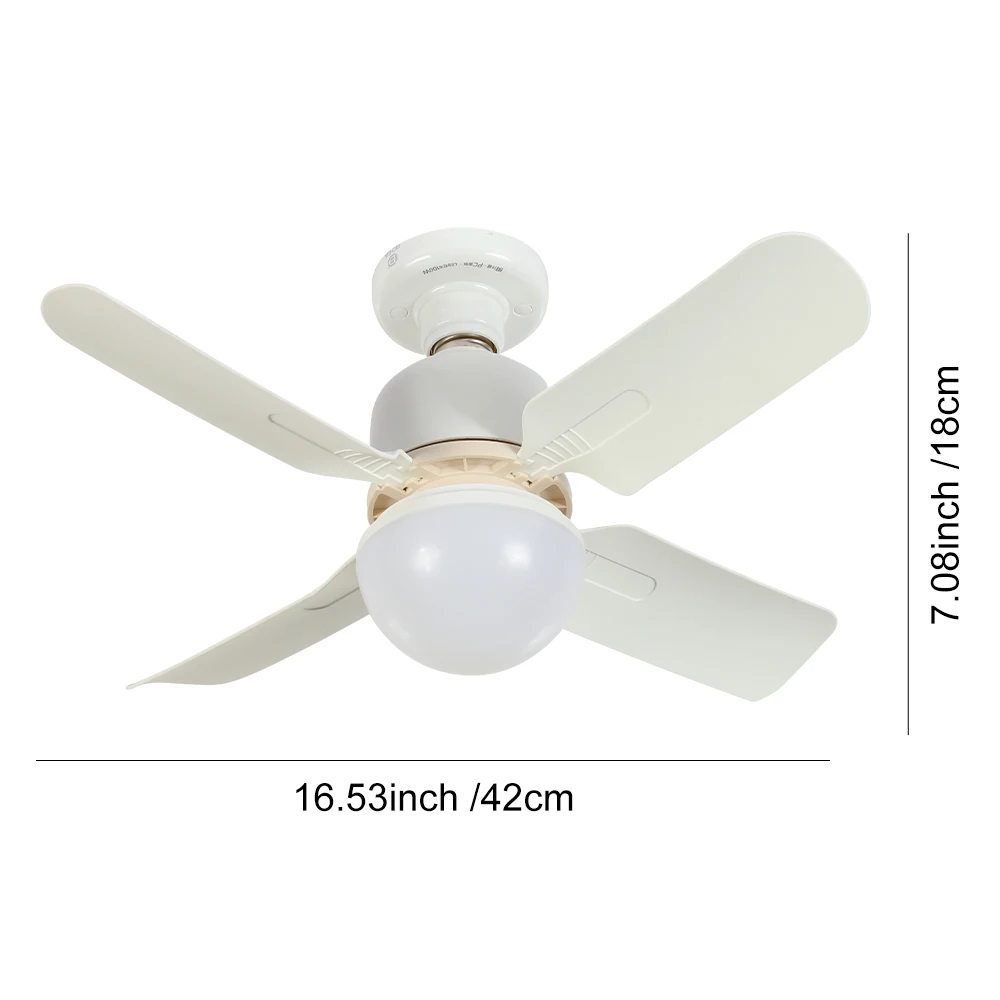 24W Fan Light With Smart Remote Control Ceiling Light Fan Led Bulb E27 Lamp For Bedroom Living Room fan with light
