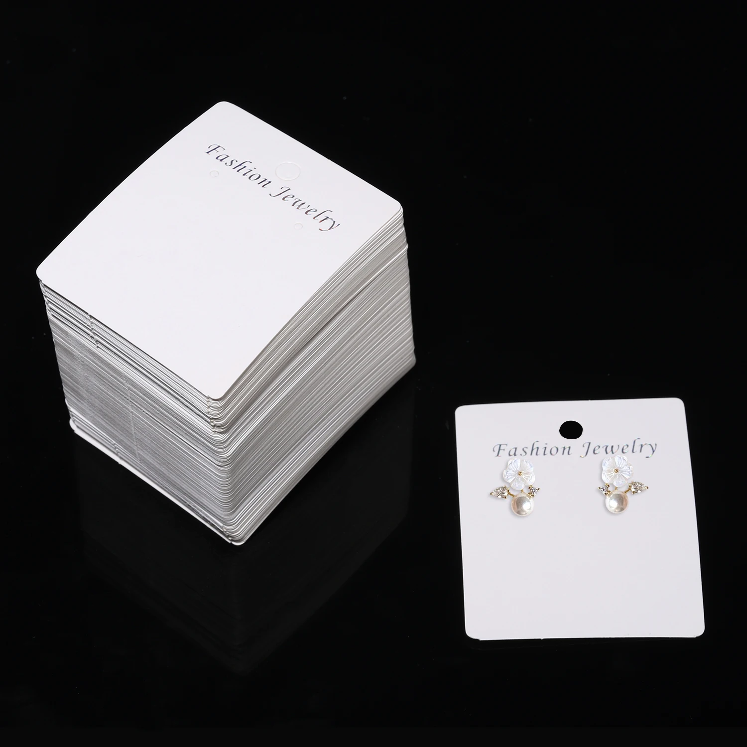 50pcs 4x5.5cm 6x7cm Necklace Earrings Ear Studs Card Blank Jewelry Display Card Kraft Paper Holder Card for Jewelry Accessories