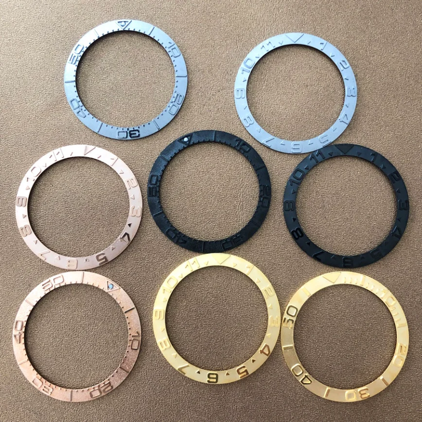 

38MM Watch Bezel Insert Watch Accessory Steel Convex Bezel Opening 38MM Outer Diameter 30.8mm Inner Diameter Fits 40MM Case