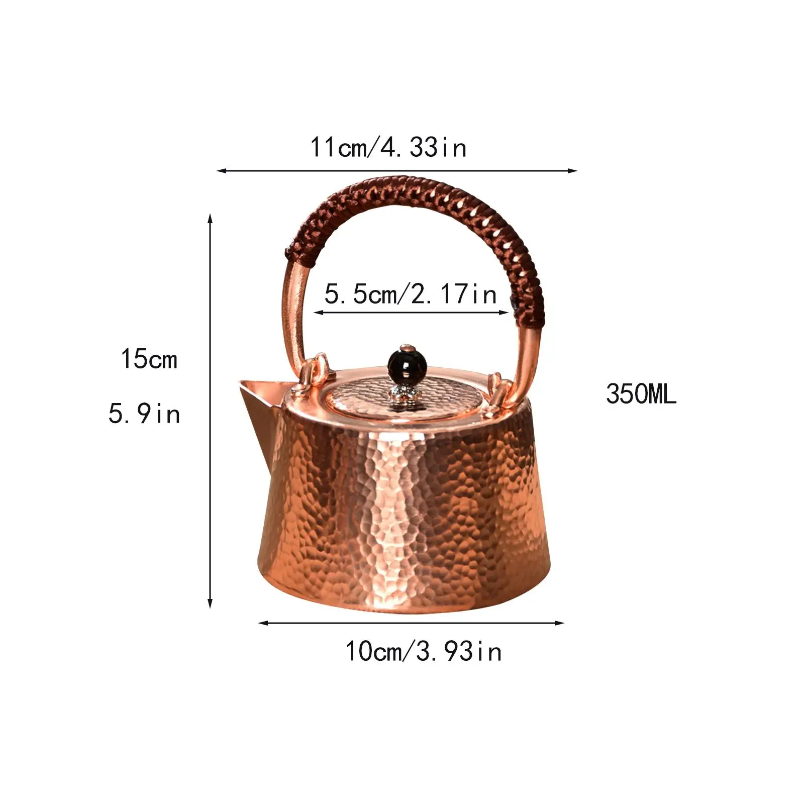 Copper Teapot 350ml Tea Ceremony Kung Fu Tea Pot for Tea House Home Picnic Copper Teapot 350ml Tea Ceremony Kung Fu Tea Pot for Tea House Home Picnic