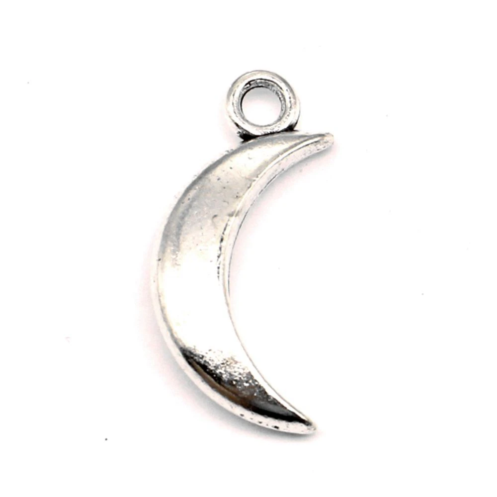 

Moon Charms Pendants And Necklaces Handmade Products Jewelri 15x31mm 3pcs Antique Silver Color