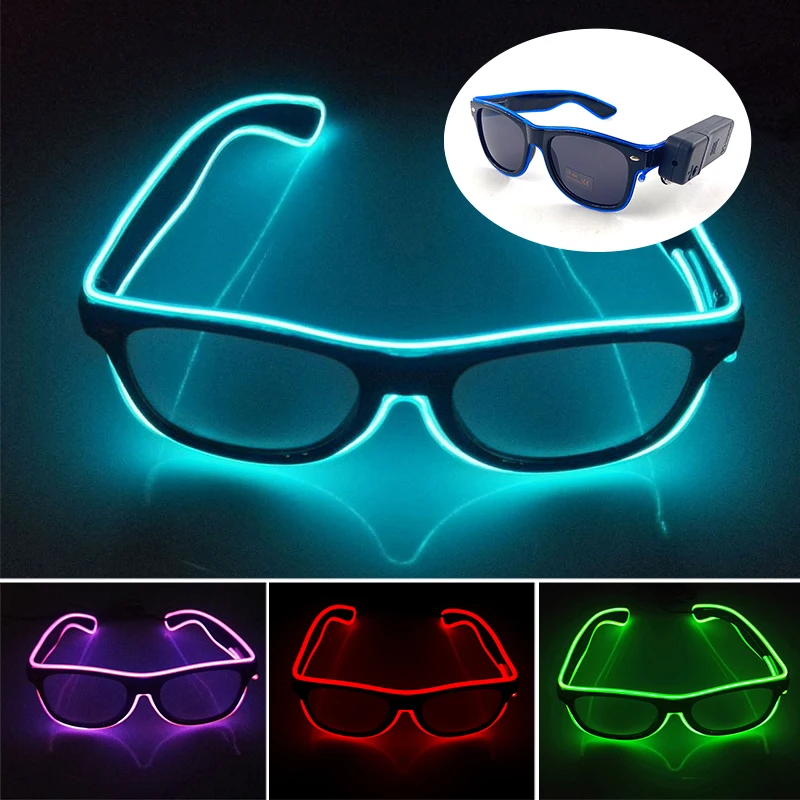 LED Glasses Light Up Glowing Glasses Luminous Neon Party Flashing Glasses Glow in The Dark Party Supplies Party Favors Props