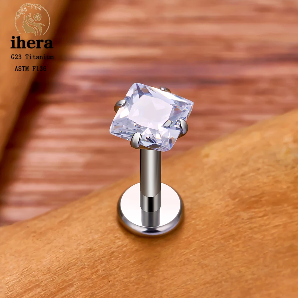 10PCS G23 티타늄 피어싱 Labret 립 링 하트 스터드 귀걸이 CZ 16G 내부 스레드 귀 Tragus 헬릭스 연골 피어싱 쥬얼리